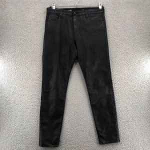 AG Adriano Goldschmied Jeans Womens 32R Black Farrah Skinny Ankle Faux Leather