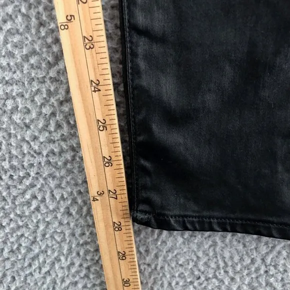 AG Adriano Goldschmied Jeans Womens 32R Black Farrah Skinny Ankle Faux Leather