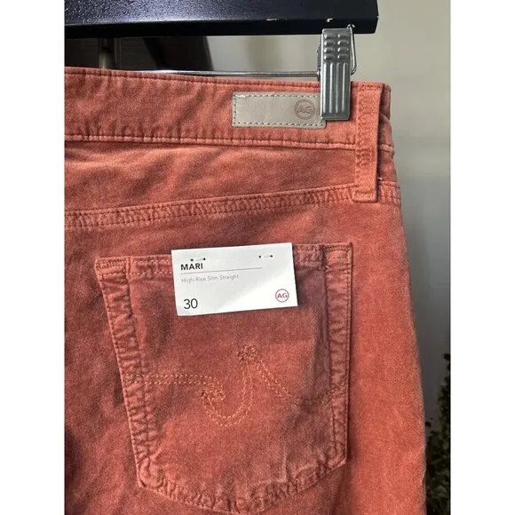 Ag Adriano Goldschmied Mari High Rise Slim Straight Jeans Dush Womens Size 30