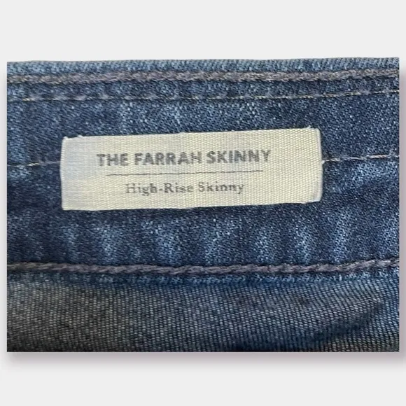AG Adriano Goldschmied The Farrah Skinny High Rise Skinny Blue Jeans Si…