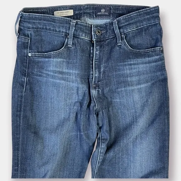 AG Adriano Goldschmied The Farrah Skinny High Rise Skinny Blue Jeans Si…