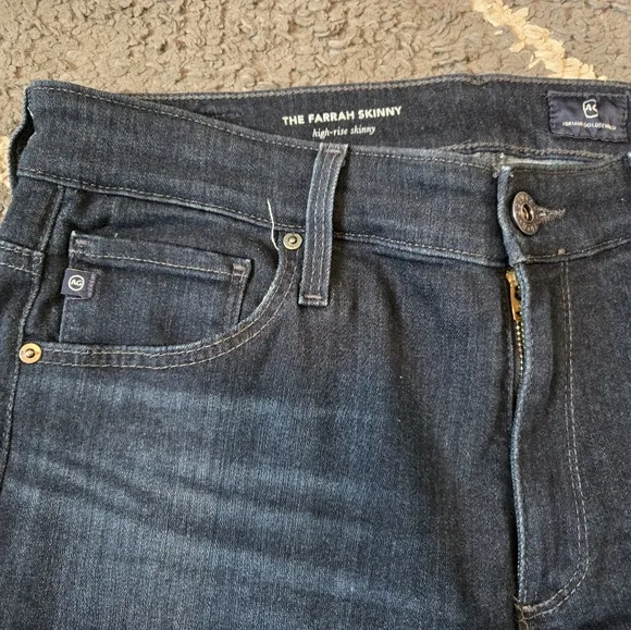 Ag The Farrah High Rise Skinny Jeans in Brooks Wash Size 28