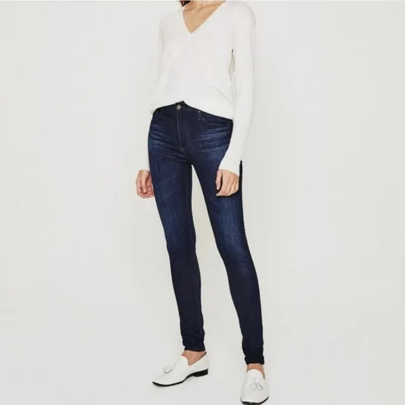 Ag The Farrah High Rise Skinny Jeans in Brooks Wash Size 28