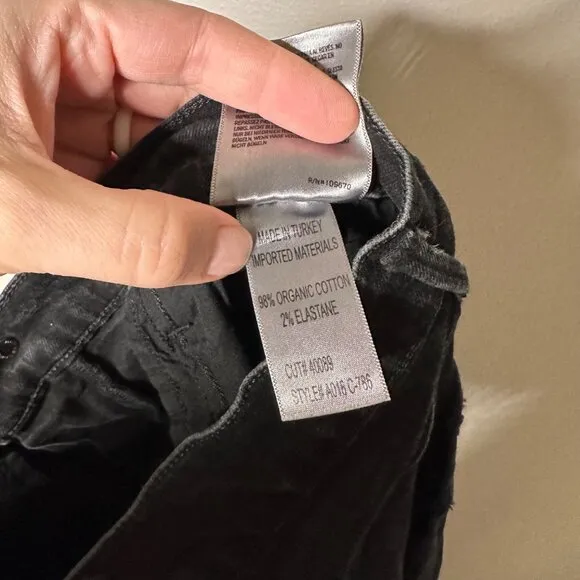 AGOLDE Sophie Crop High Rise Skinny Jeans in Washed Black Distressed Size 27