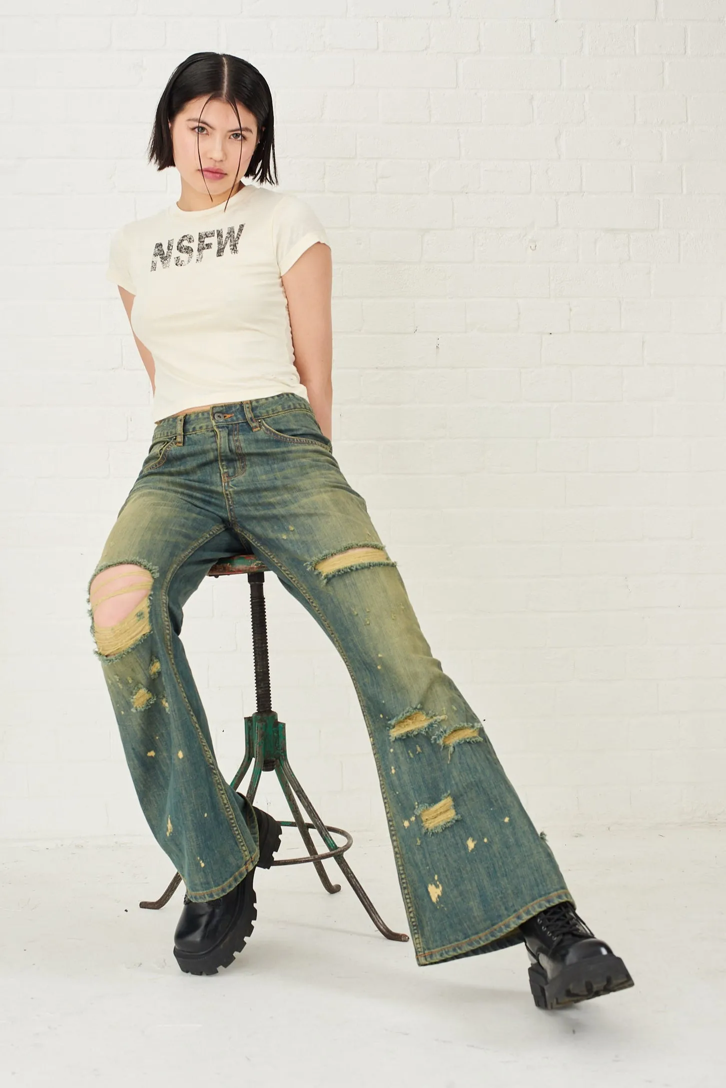 Alexa Distressed Bootcut Jean