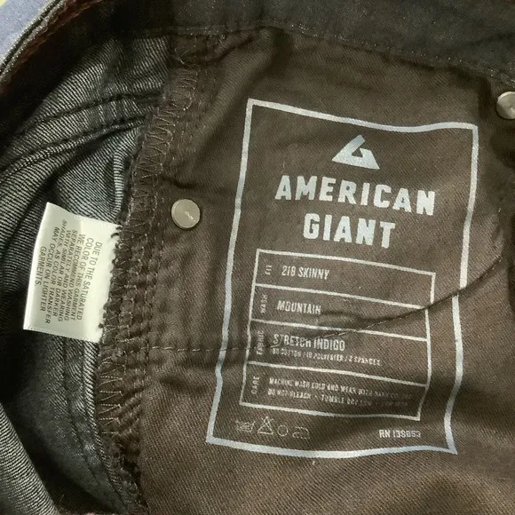 American Giant 218 Skinny Jeans Mountain Wash in Stretch Indigo