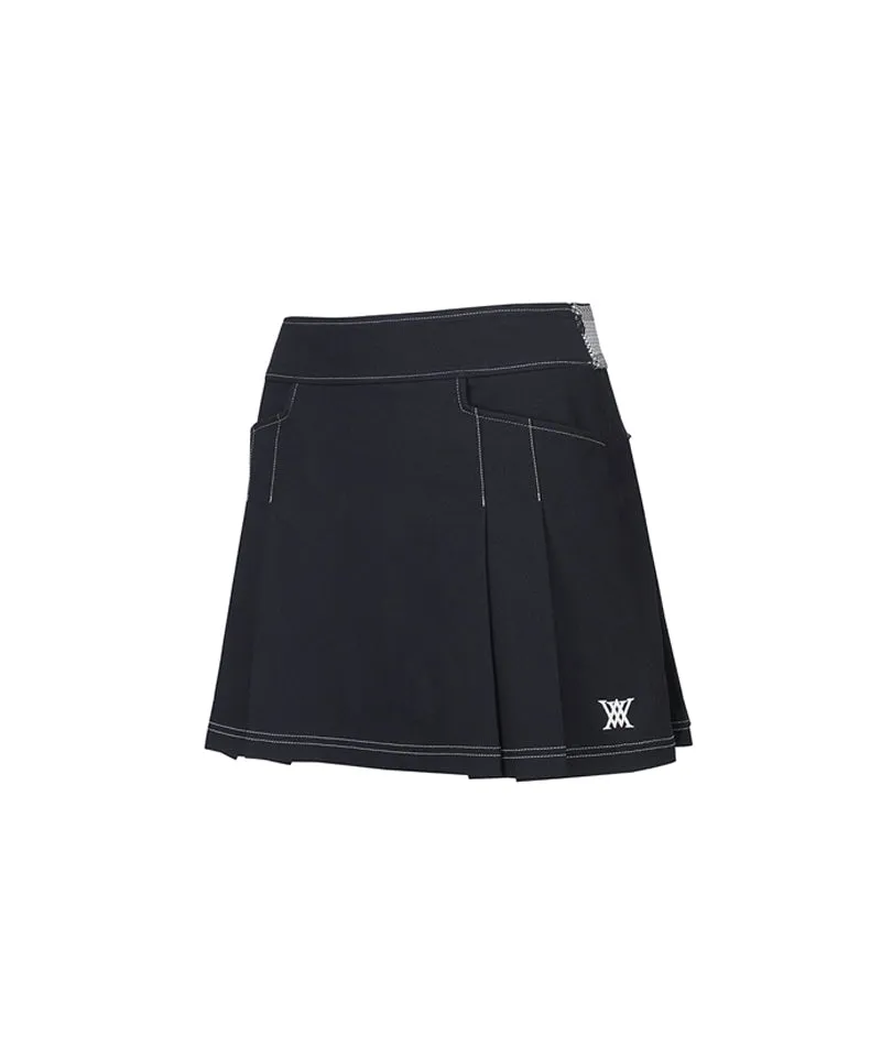 ANEW Golf Women's Denim-Like A-Line Skirt - Navy