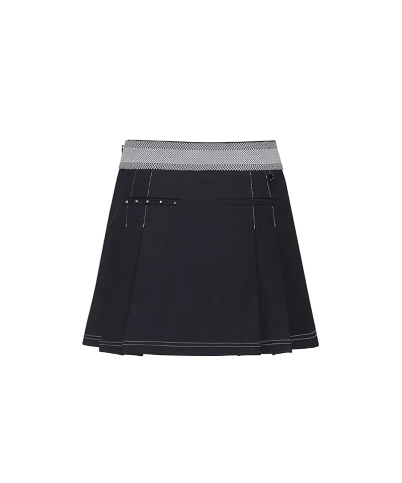ANEW Golf Women's Denim-Like A-Line Skirt - Navy