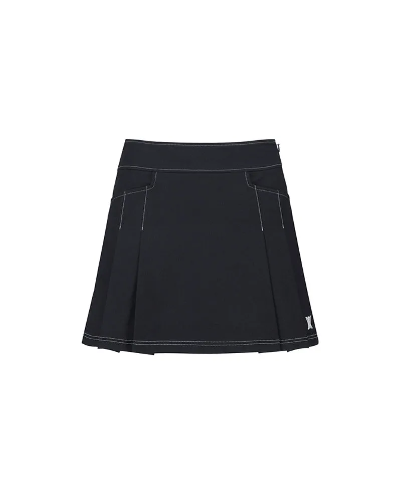 ANEW Golf Women's Denim-Like A-Line Skirt - Navy