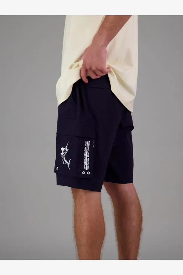 ANGLER TECH CARGO SHORTS - NAVY