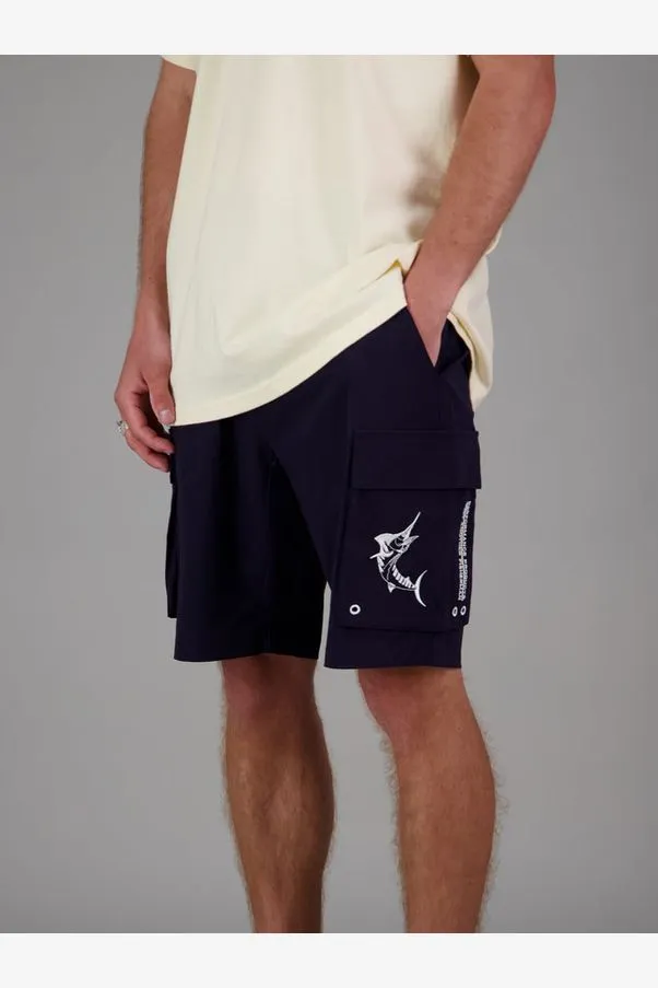 ANGLER TECH CARGO SHORTS - NAVY