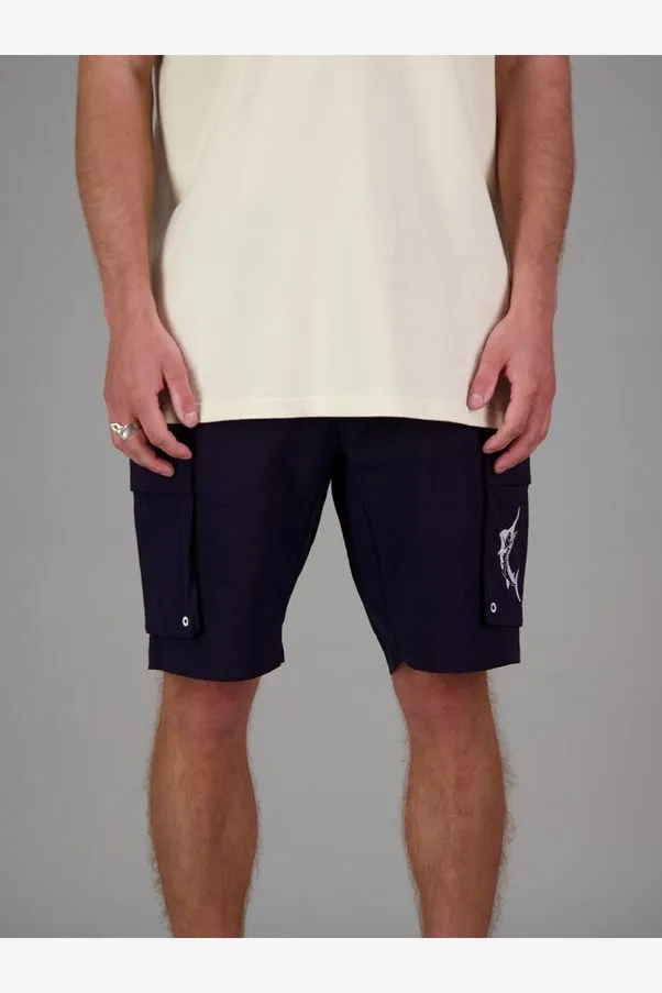 ANGLER TECH CARGO SHORTS - NAVY
