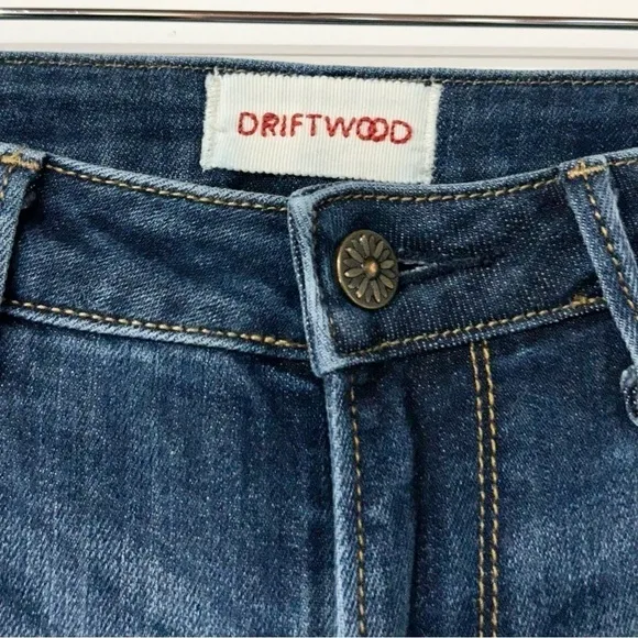 Anthropologie Driftwood Jackie Aztec Embroidered Skinny Jeans Medium Blue 26