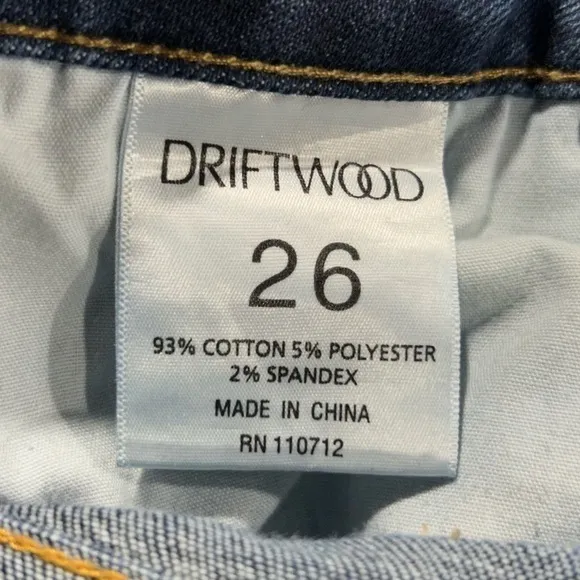 Anthropologie Driftwood Jackie Aztec Embroidered Skinny Jeans Medium Blue 26