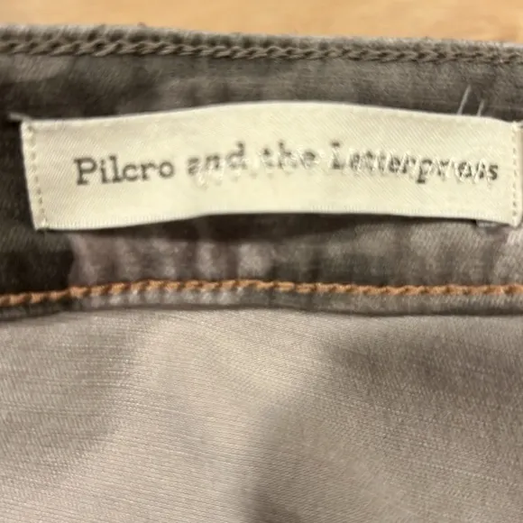 Anthropologie Pilcro and the‎ letterpress size 29 skinny velvet camouflage jeans