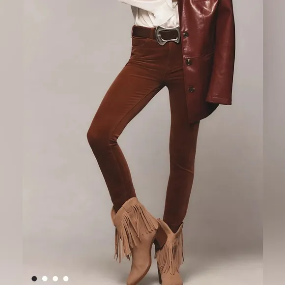 Anthropologie Pilcro Corduroy High-Rise Skinny Jeans in Rosewood Size 27