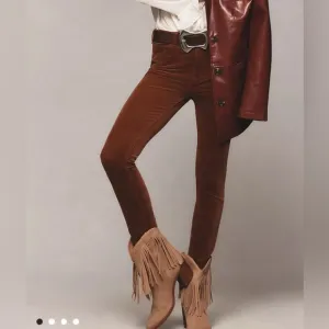 Anthropologie Pilcro Corduroy High-Rise Skinny Jeans in Rosewood Size 27