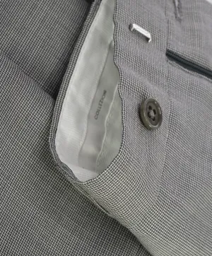 ARMANI COLLEZIONI - Black & White Basket Weave Flat Front Dress Pants - 38W