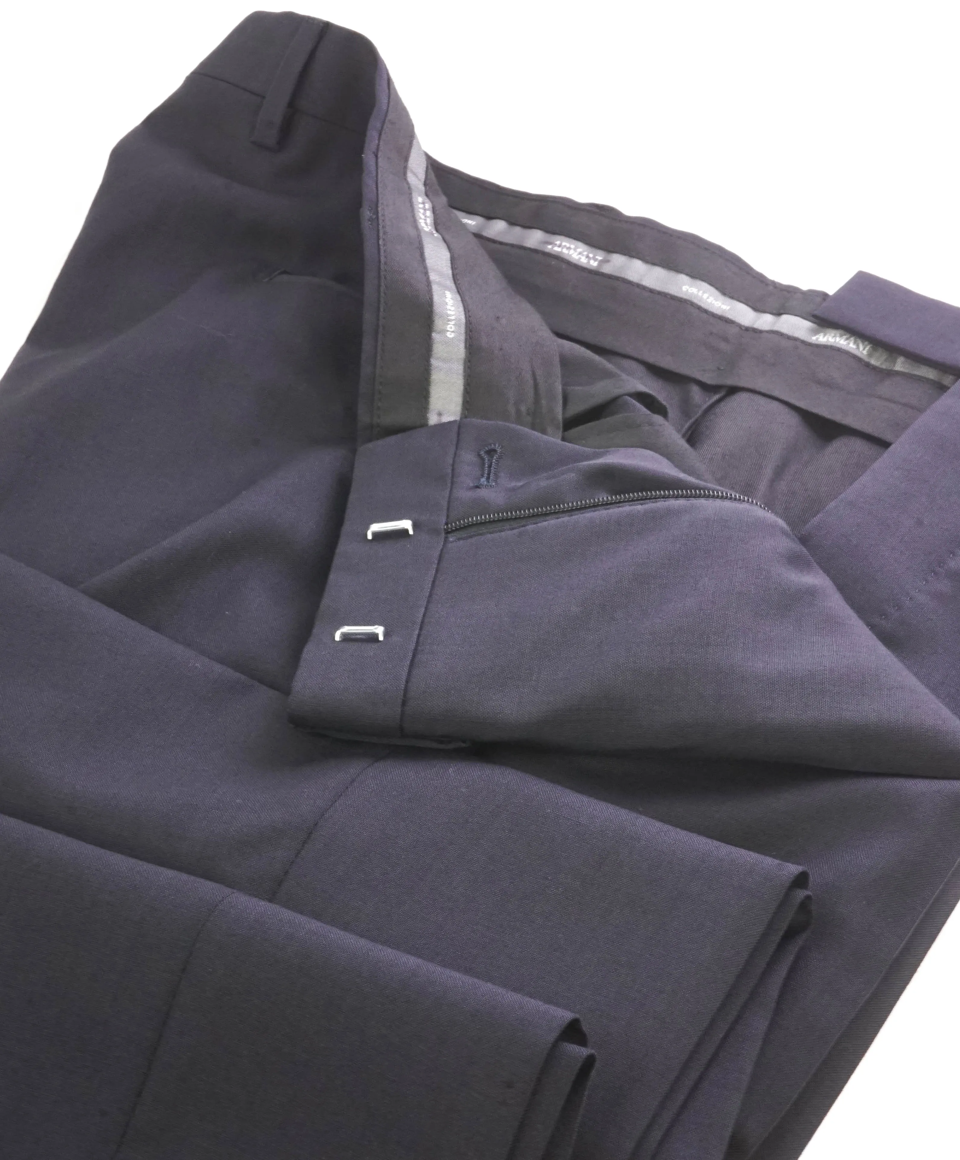 ARMANI COLLEZIONI - Navy *CLOSET STAPLE* Wool Flat Front Dress Pants - 34W