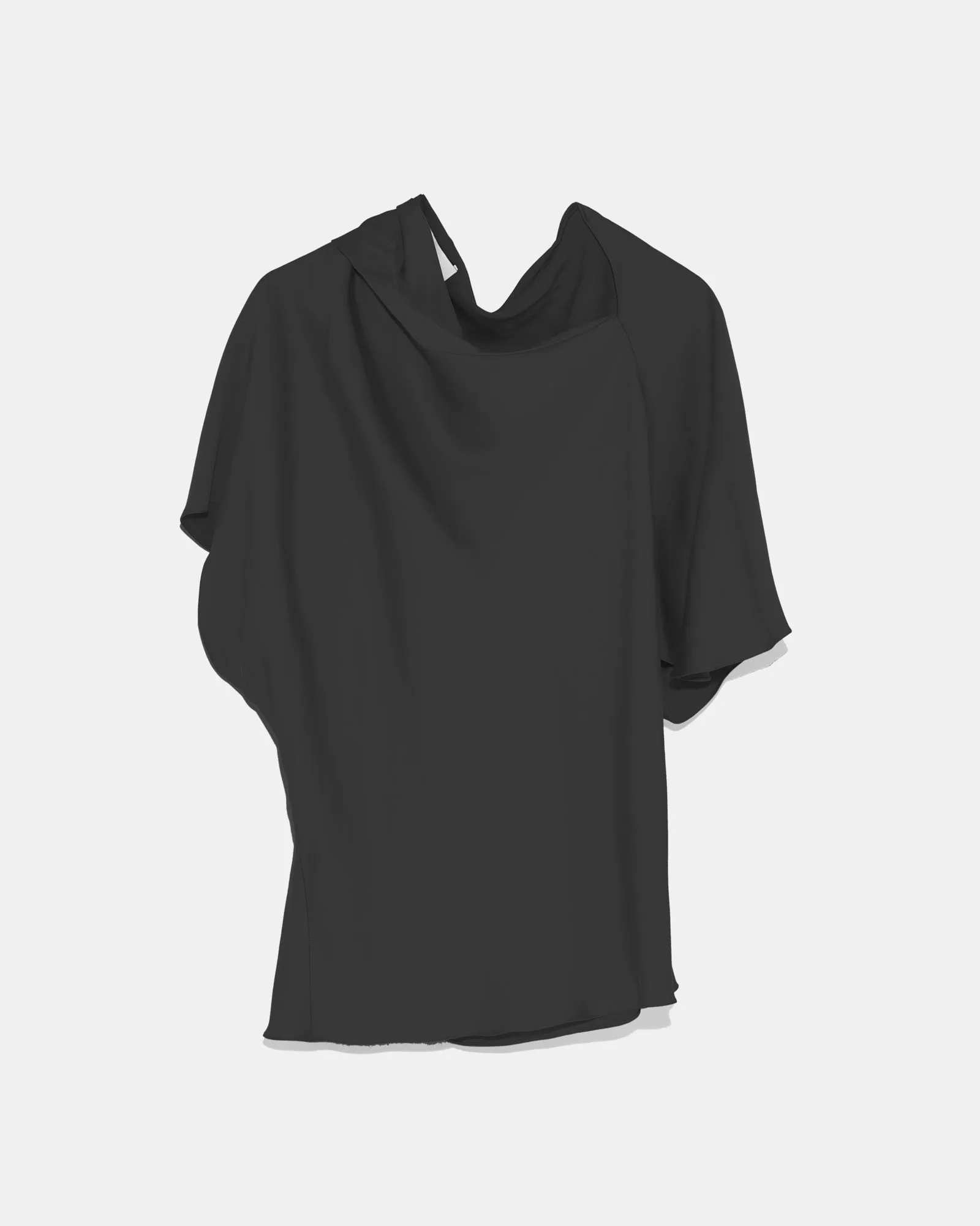 Asymmetric top in matte satin fabric