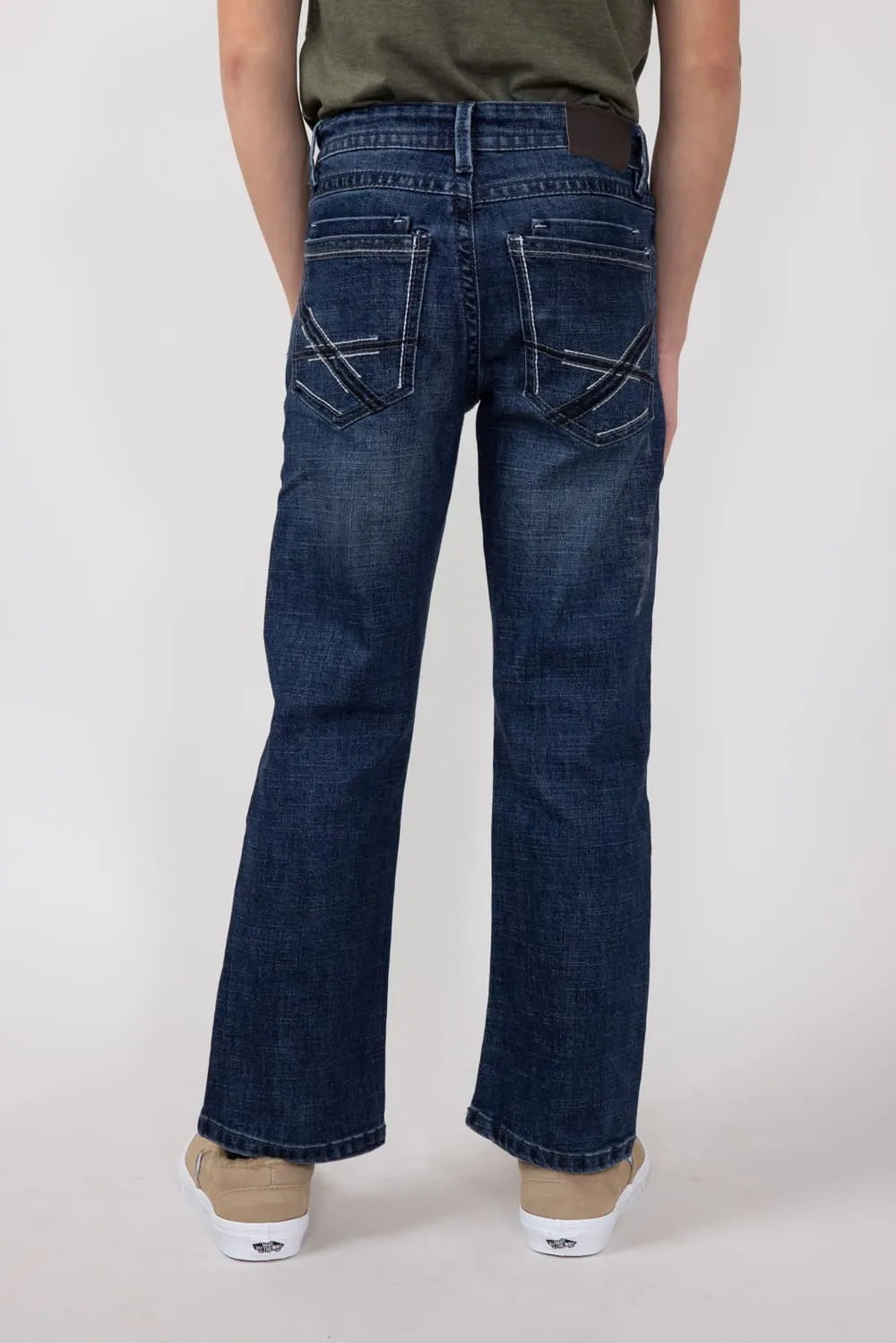 Axel Jeans Boys 8-20 Lincoln New Castle Wash Bootcut Jeans | AXBB0085-NEWCASTLE-DKBLUE