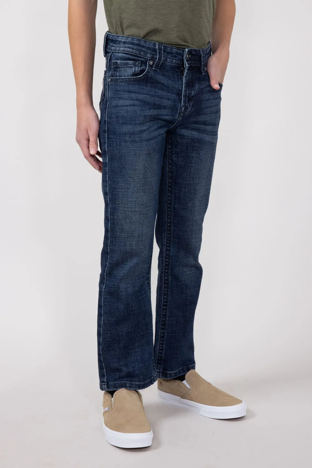 Axel Jeans Boys 8-20 Lincoln New Castle Wash Bootcut Jeans | AXBB0085-NEWCASTLE-DKBLUE