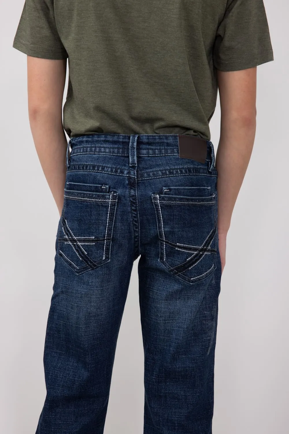 Axel Jeans Boys 8-20 Lincoln New Castle Wash Bootcut Jeans | AXBB0085-NEWCASTLE-DKBLUE