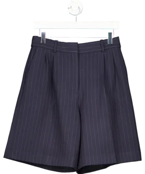 Babaton Blue Pinstripe Bermuda Shorts UK 6