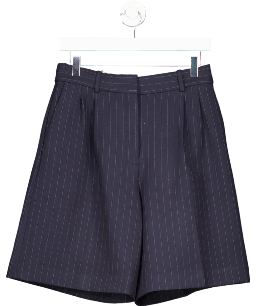 Babaton Blue Pinstripe Bermuda Shorts UK 6