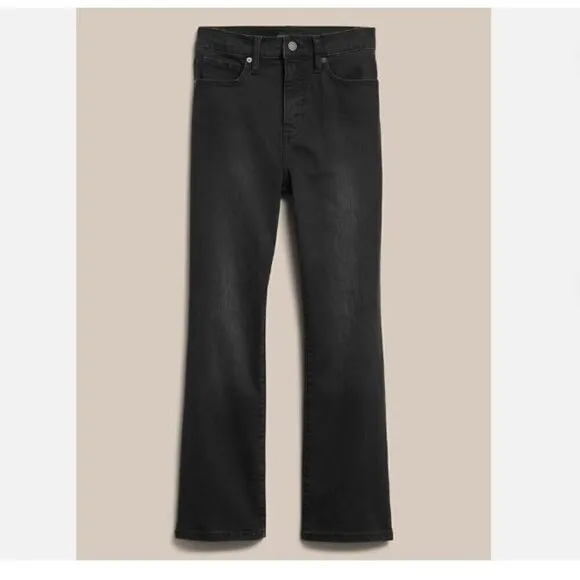 Banana Republic Black High-Rise Cropped Bootcut Jeans Size 31/12 TALL RT$100