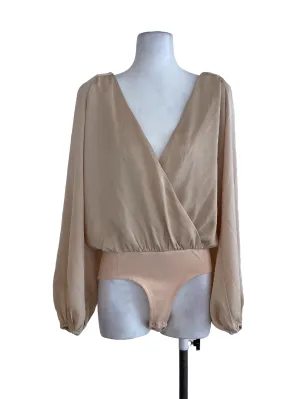 Beige Satin Top