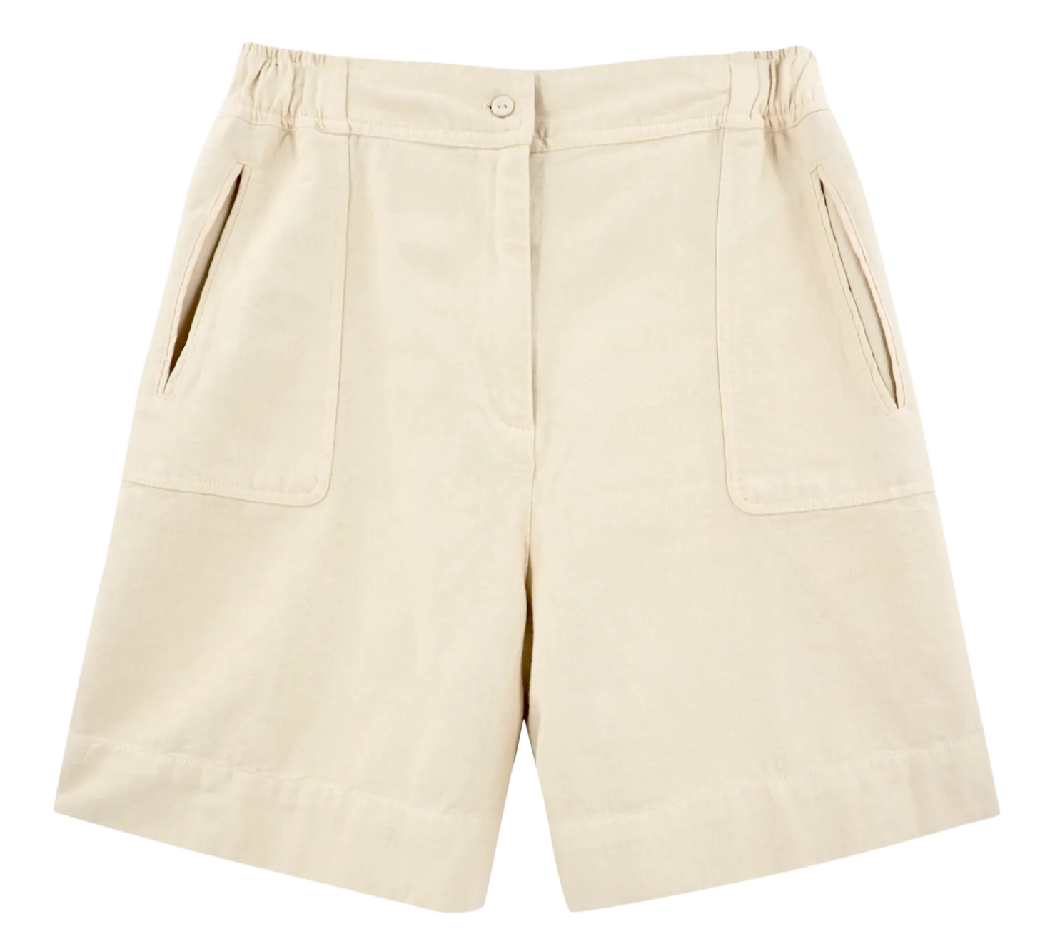Bermuda Shorts in Cream Canvas