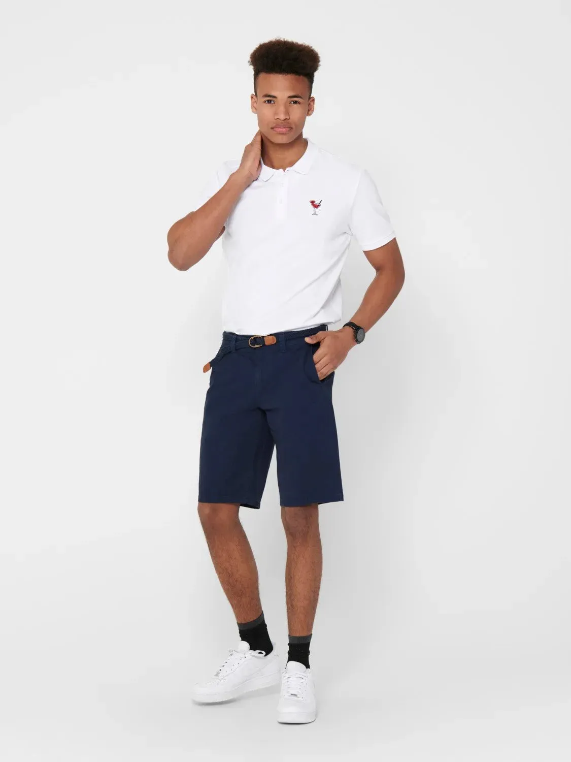 Bermudas de corte regular tipo chinos