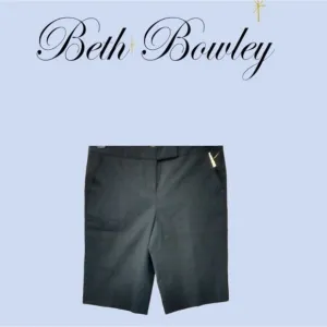 Beth Bowley Navy Blue Bermuda Dress Shorts