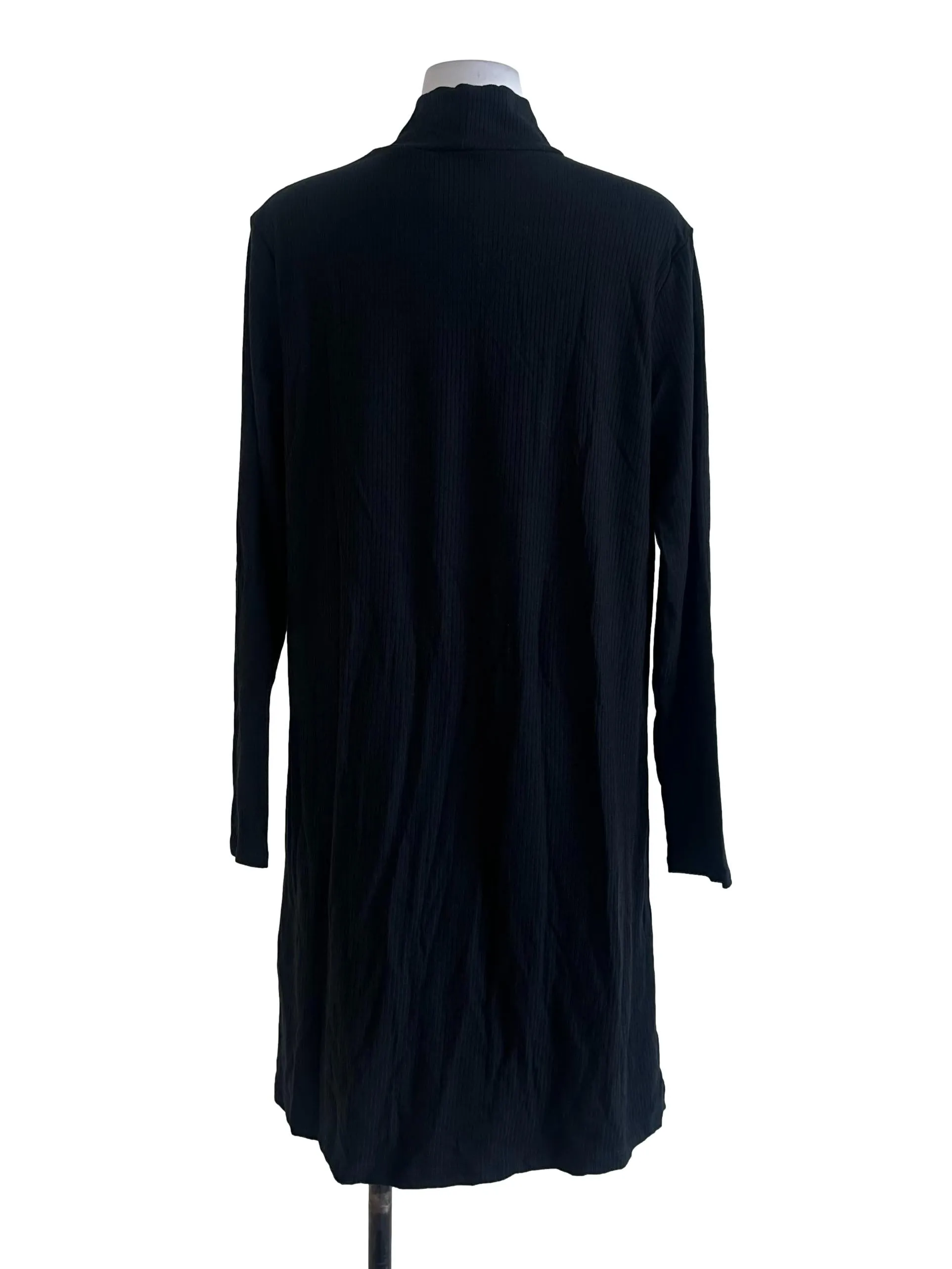 Black Knit Turtleneck Long Top