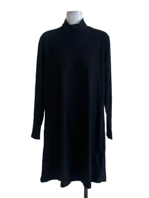 Black Knit Turtleneck Long Top
