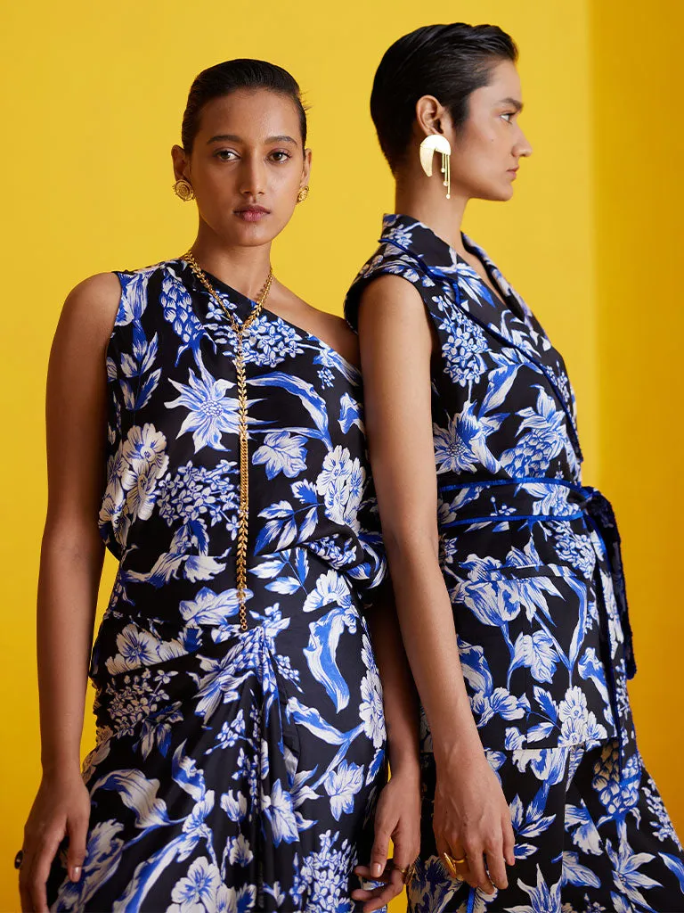 Black Pineapple Top & Knot Skirt Set