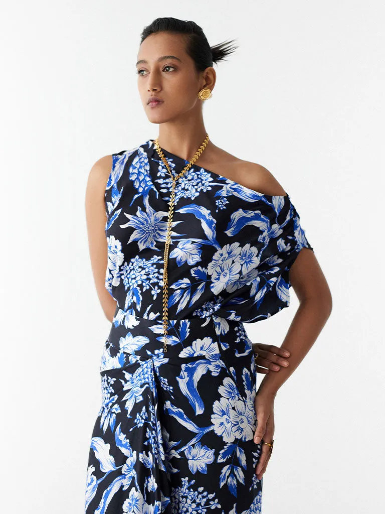 Black Pineapple Top & Knot Skirt Set
