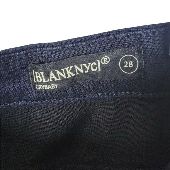 BLANKNYC Crybaby Blue Dark Wash Stretchy Skinny Mid Rise Jeans Size 28