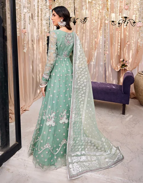 Blue Pakistani Wedding Dress in Classic Frock Style