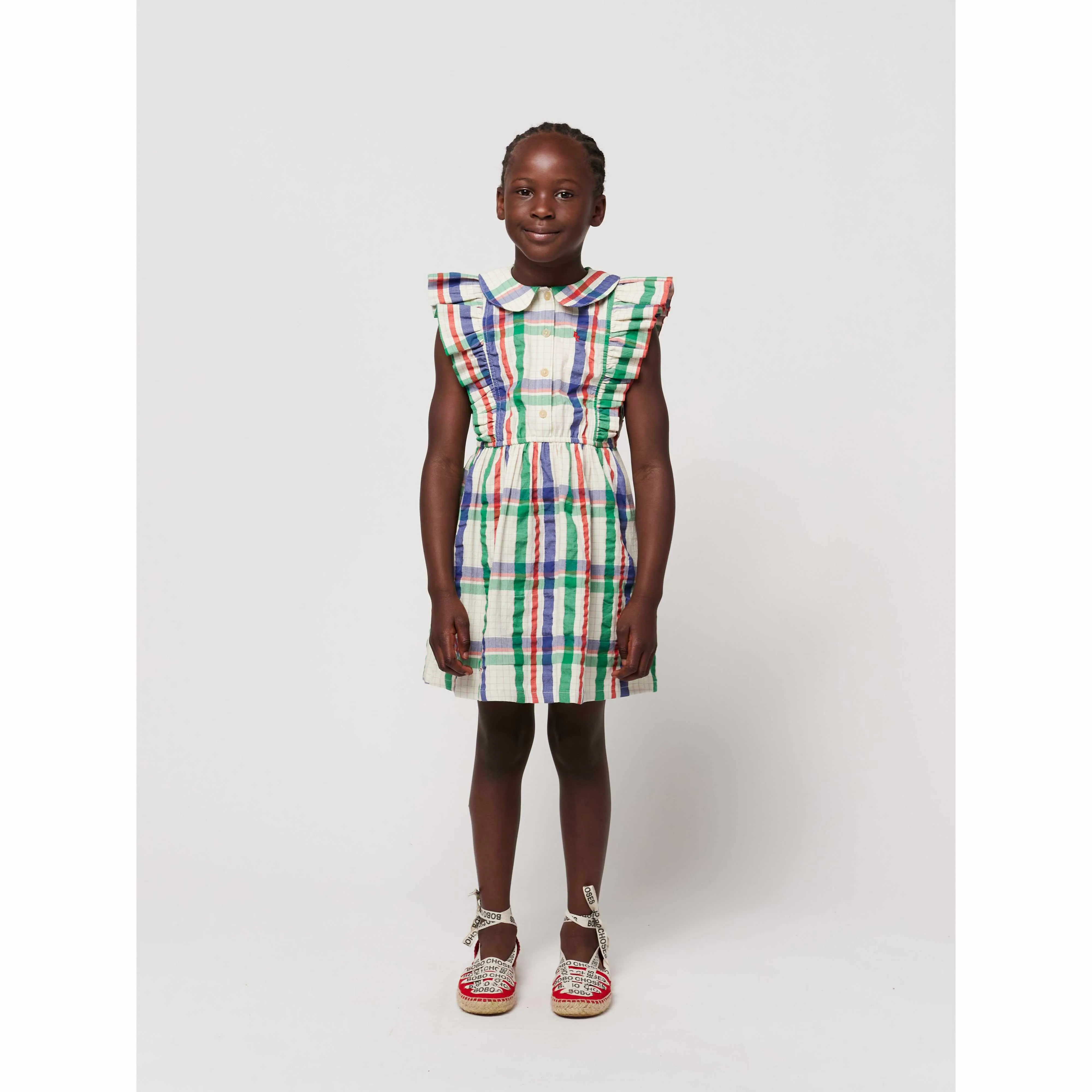 Bobo Choses - Madras checks ruffle woven dress