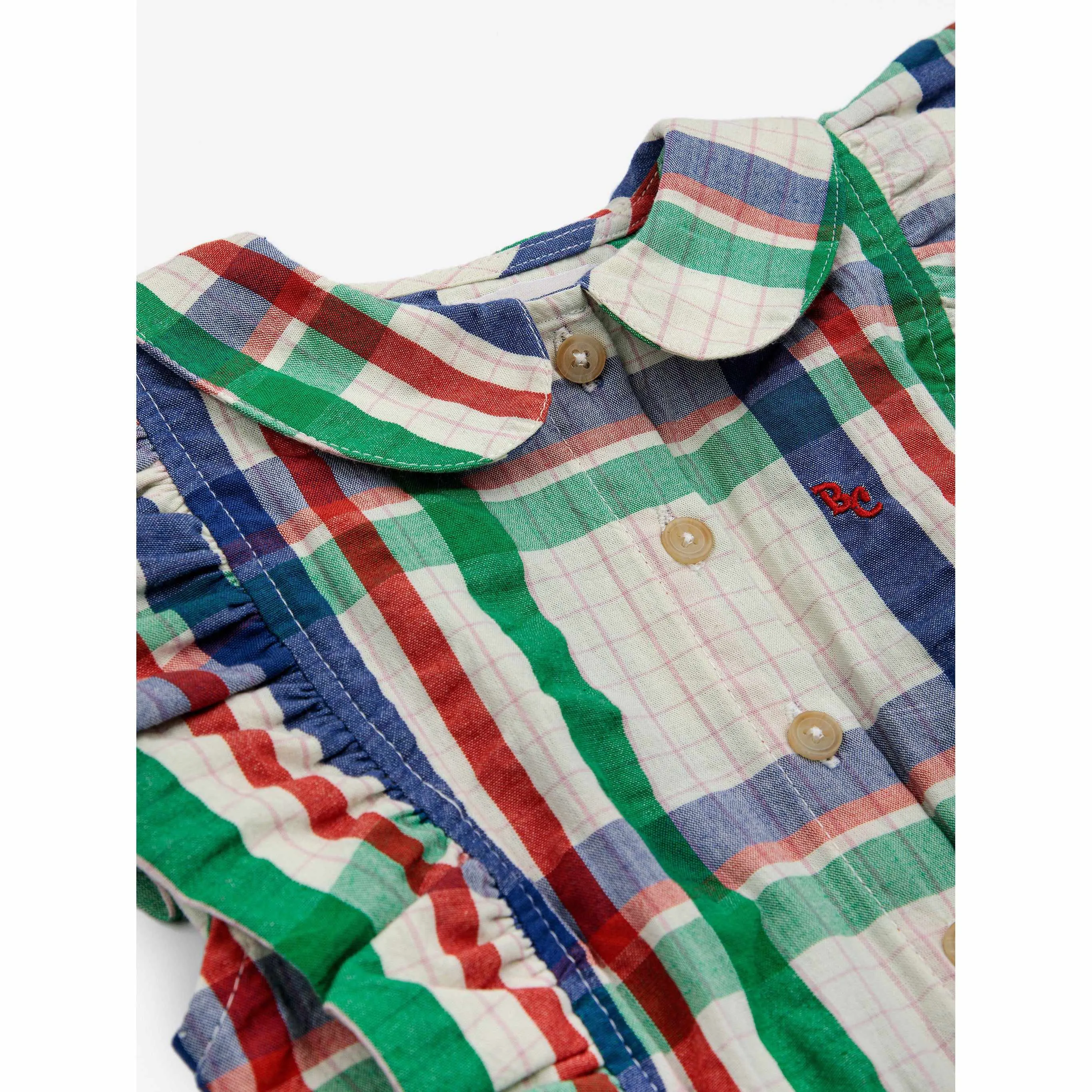 Bobo Choses - Madras checks ruffle woven dress