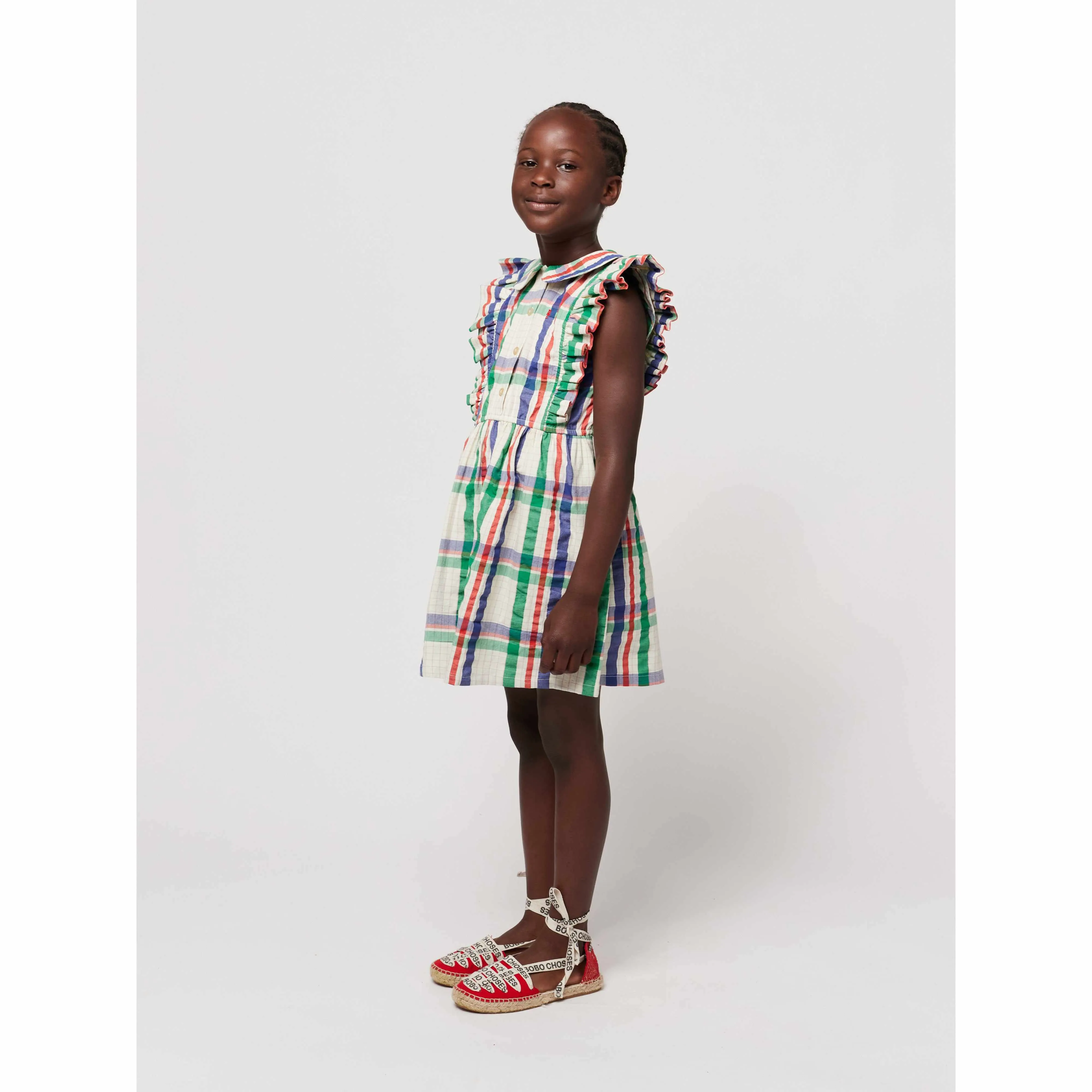 Bobo Choses - Madras checks ruffle woven dress