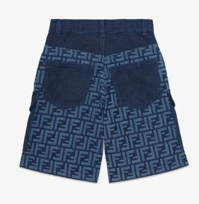 BOY LIGHT DENIM BERMUDA WITH FF ALLOVER