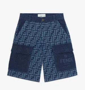 BOY LIGHT DENIM BERMUDA WITH FF ALLOVER