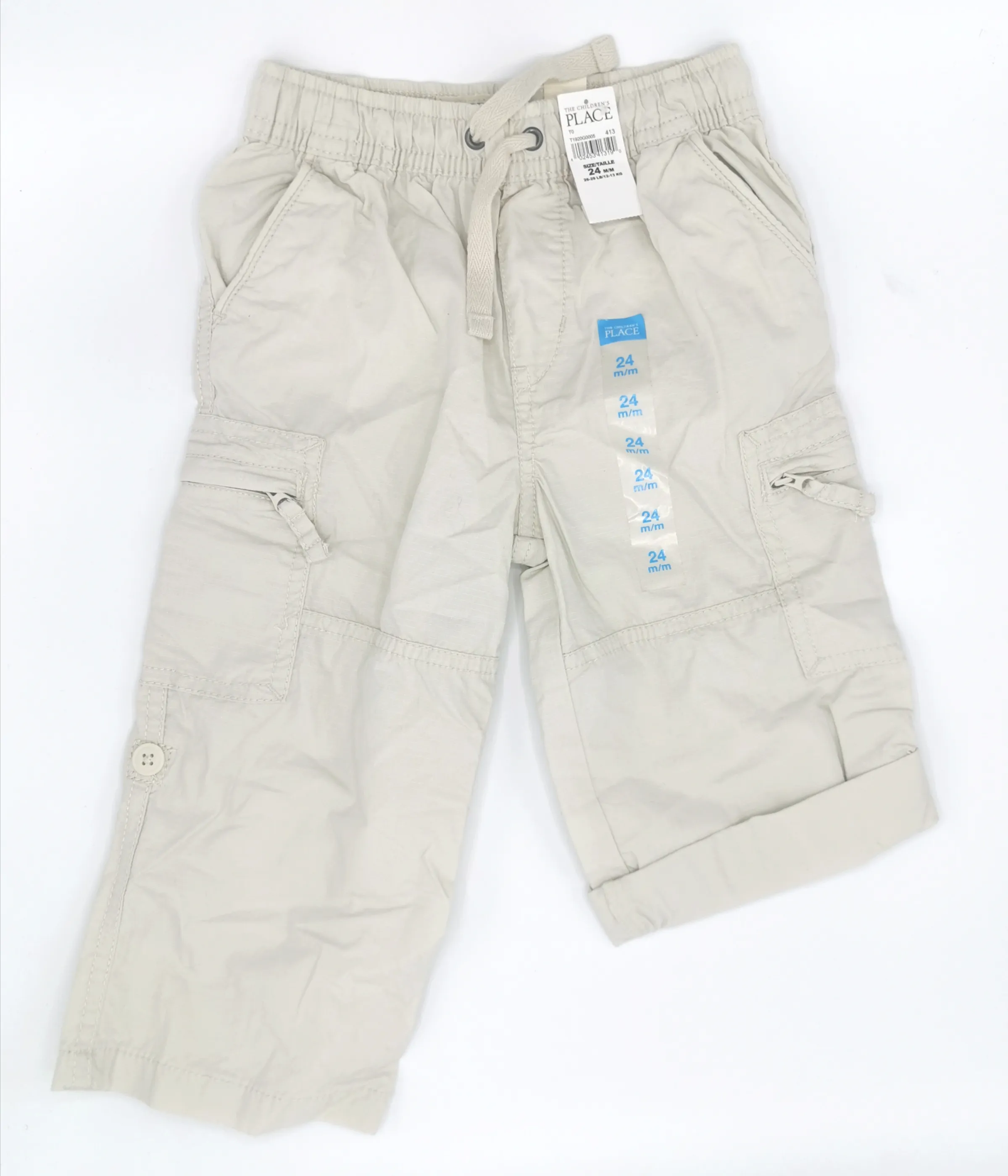 BOY SIZE 2 YEARS - CHILDREN'S PLACE, Convertible Cotton Cargo Pants / Shorts NWT B48