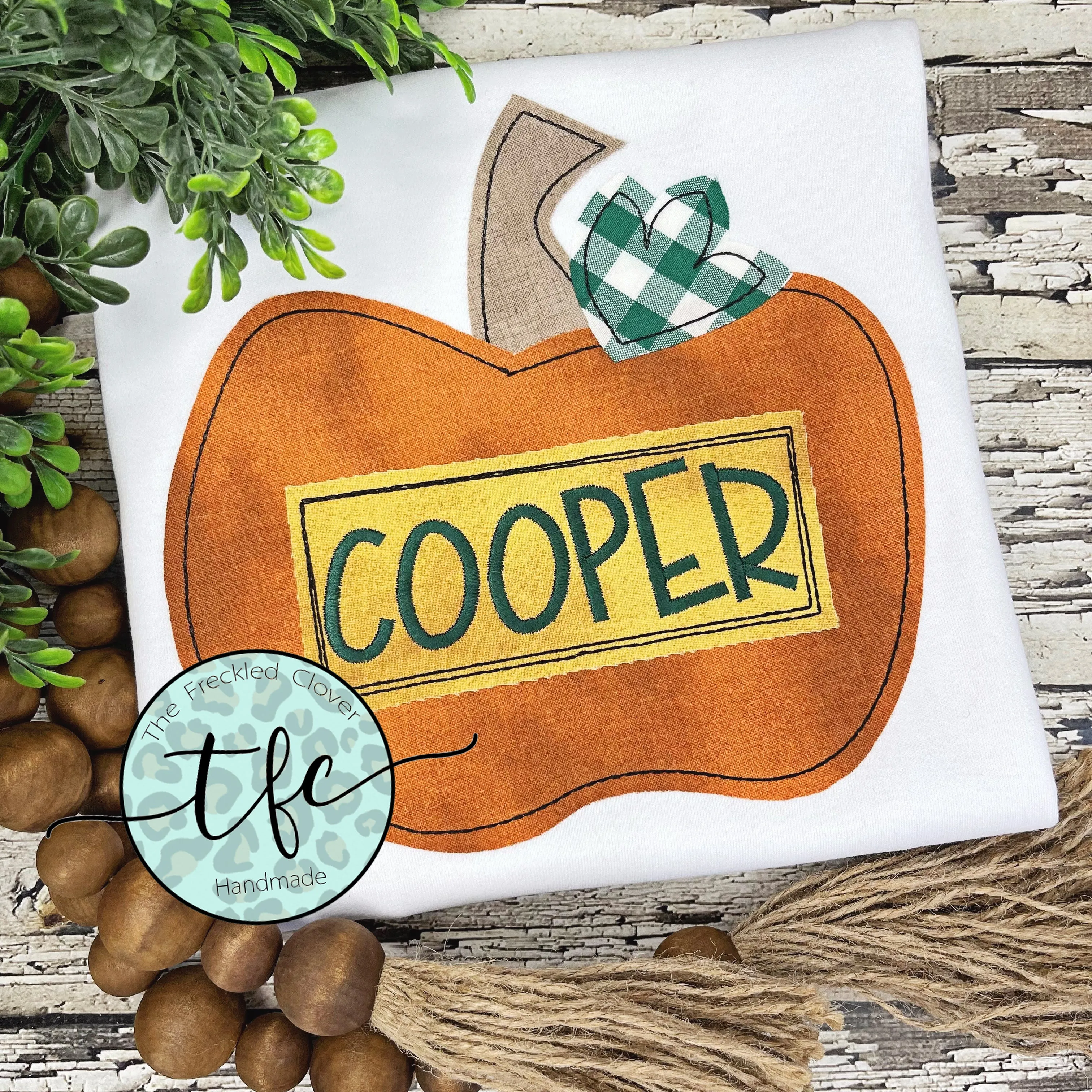 {Boy's Retro Pumpkin} applique tee