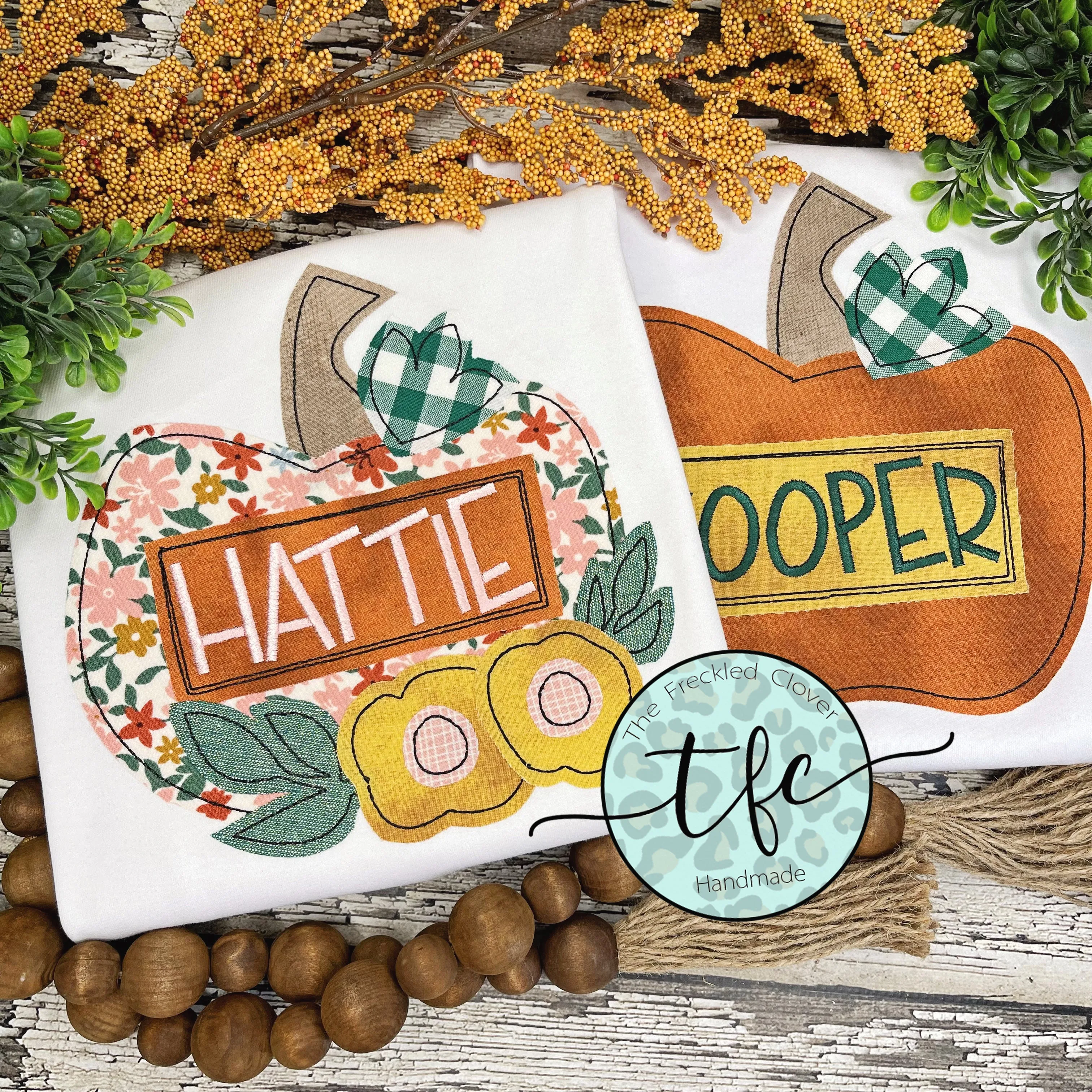 {Boy's Retro Pumpkin} applique tee