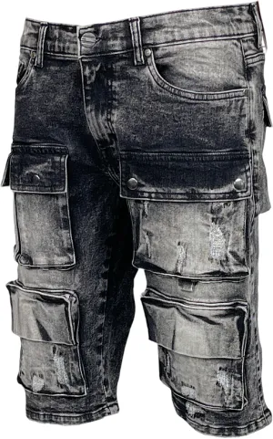 BT-BTS25411-Cargo Denim Shorts