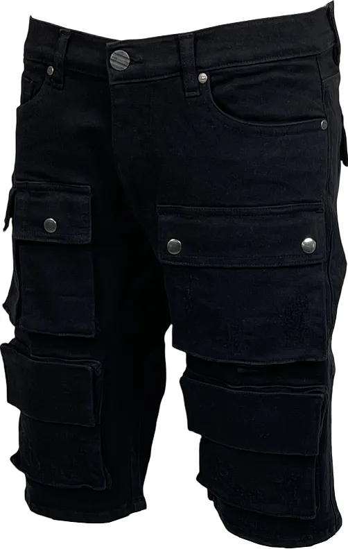 BT-BTS25411-Cargo Denim Shorts